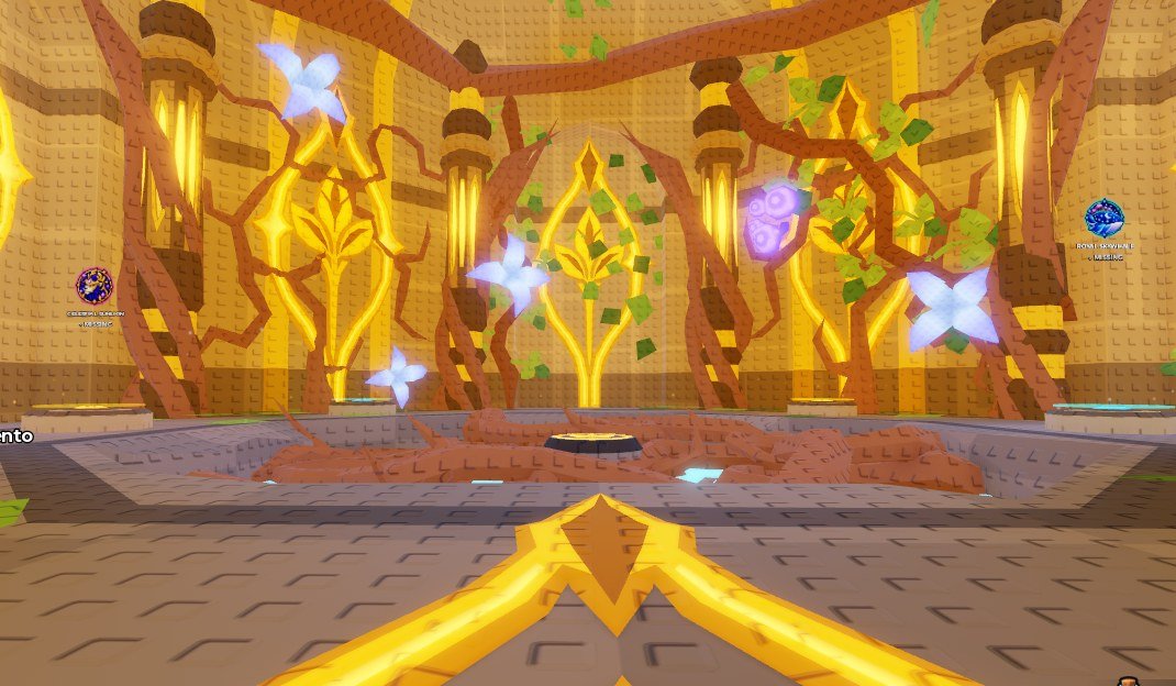 Overview of the room and pedestals in the new images.