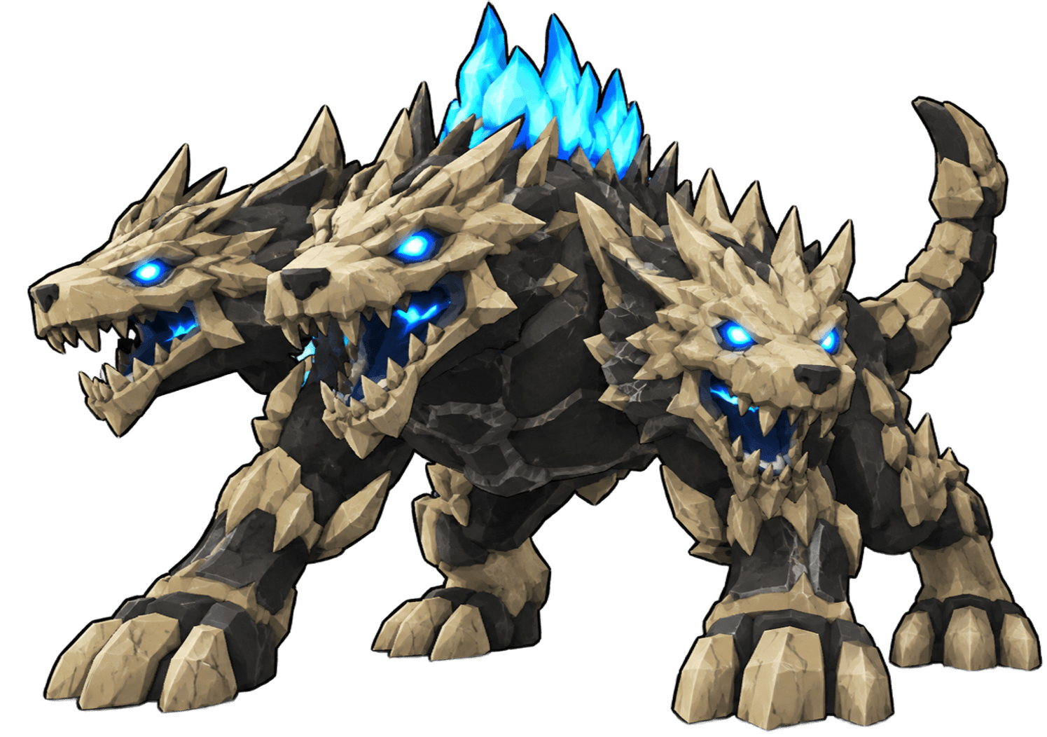 Grave Cerberus — dreiköpfiger Hund mit Stacheln