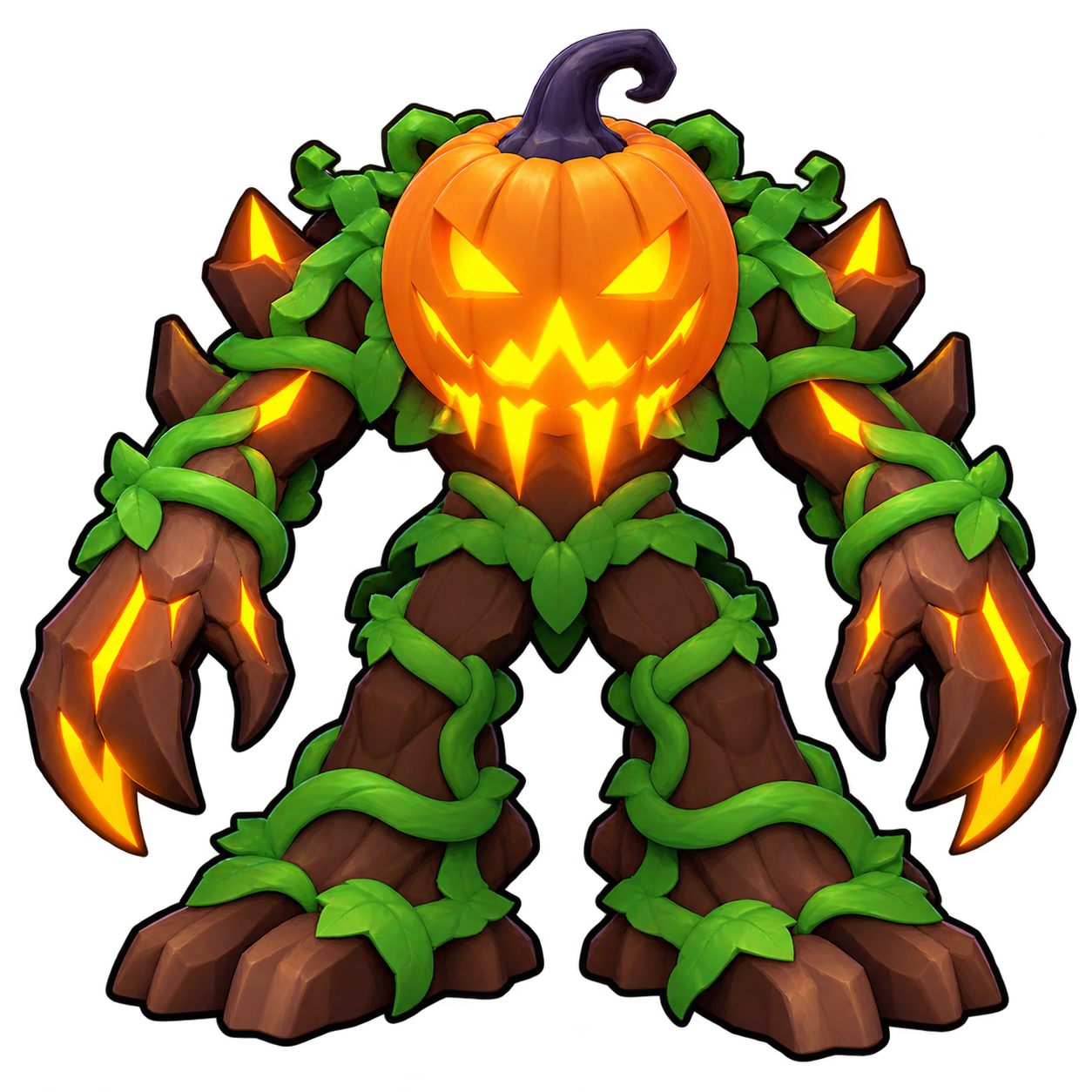 Pumpkin Brute — สิ่งมีชีวิตหัวฟักทองมีเถาวัลย์และกรงเล็บใหญ่