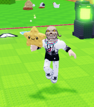 Spieler neben einer Shooting Star in Steal an Egg
